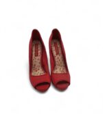 Sandale dama Zara 36 material textil , rosu - imagine 3