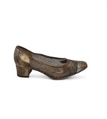 Pantofi dama Brunella 40.5 piele material textil maro auriu
