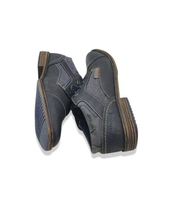 Pantofi barbati Venturini 43 imitatie de piele negru albastru - imagine 4
