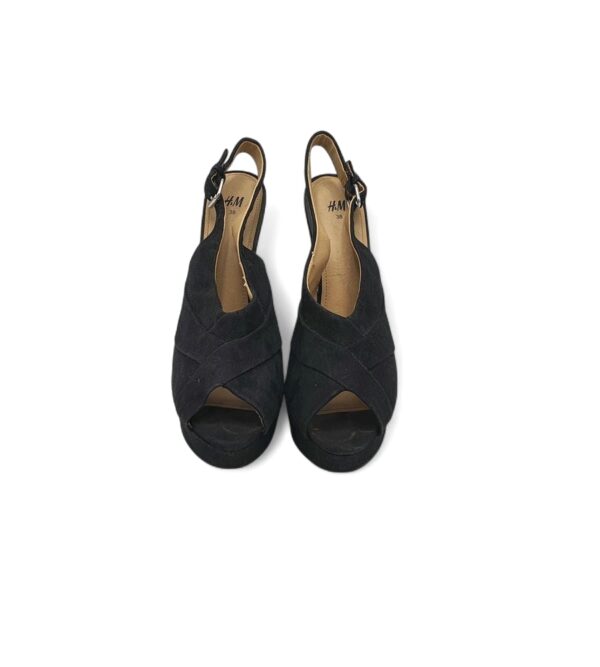Sandale dama H&M, 38 material textil, negru - imagine 3