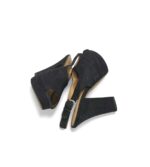 Sandale dama H&M, 38 material textil, negru - imagine 4