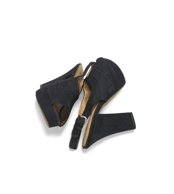 Sandale dama H&M, 38 material textil, negru - imagine 4