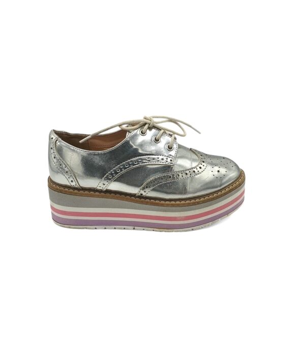 Pantofi dama Catwalk, 36, imitatie de piele, argintiu - imagine 1
