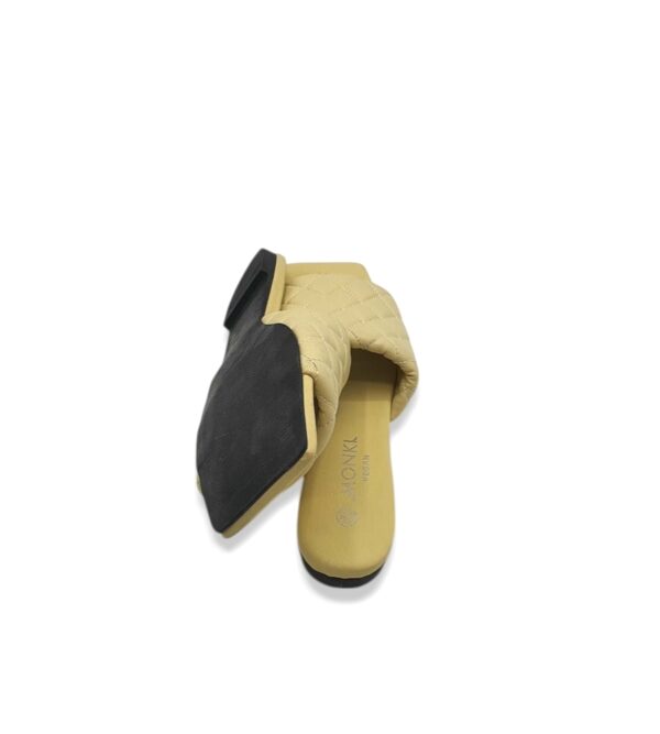 Saboti dama Monkl 38 imitatie de piele , crem - imagine 4