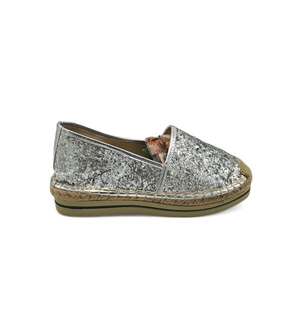 Espadrile dama Mia Ejo 37 material textil , argintiu - imagine 1