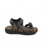Sandale barbati Easy Go 42 imitatie de piele, maro negru