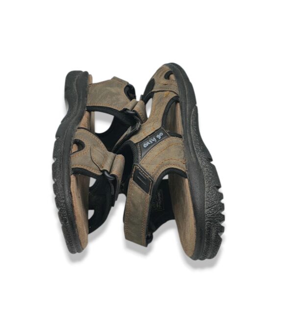 Sandale barbati Easy Go 42 imitatie de piele, maro negru - imagine 4