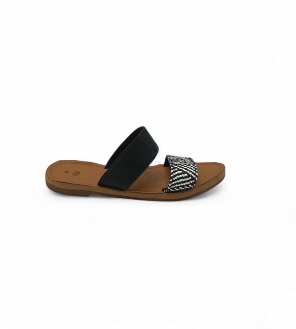 Saboti dama C&A, 37, imitatie de piele,  negru alb - imagine 1