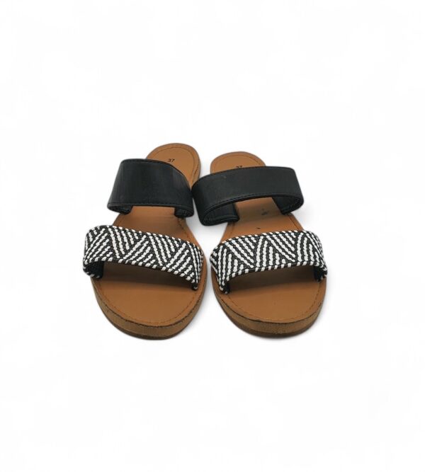 Saboti dama C&A, 37, imitatie de piele,  negru alb - imagine 3