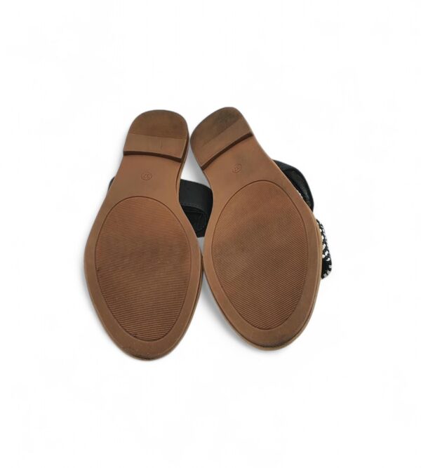 Saboti dama C&A, 37, imitatie de piele,  negru alb - imagine 5
