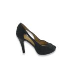 Sandale dama Derby, 35, piele intoarsa, negru