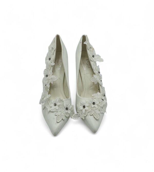 Pantofi dama Small Swan, 36, imitatie de piele, alb - imagine 3