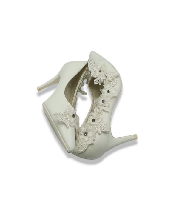 Pantofi dama Small Swan, 36, imitatie de piele, alb - imagine 4