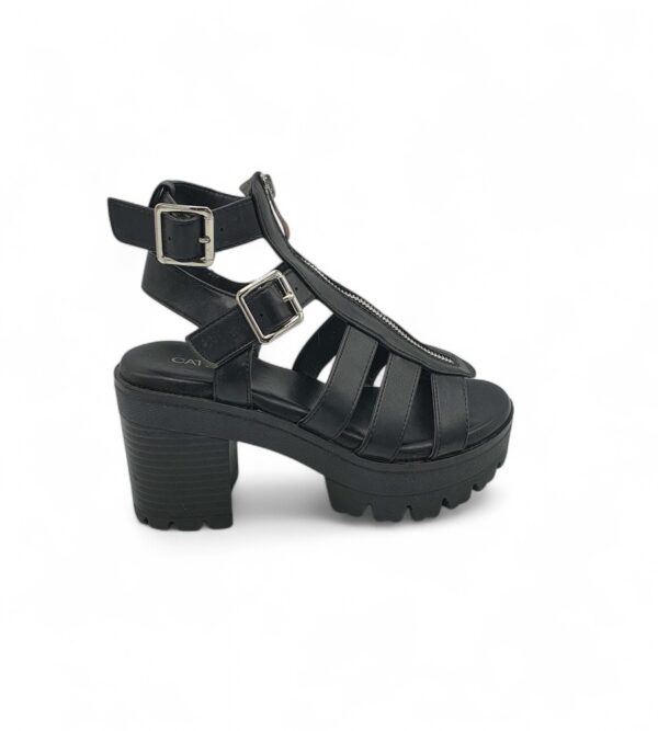Sandale dama Catwalk, 36, imitatie de piele, negru - imagine 1