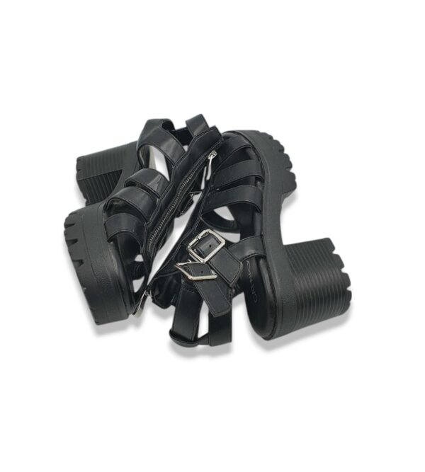 Sandale dama Catwalk, 36, imitatie de piele, negru - imagine 4