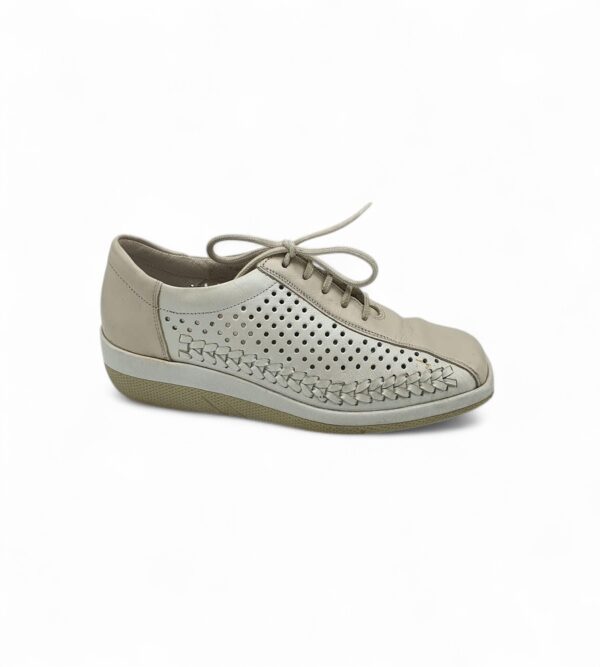 Pantofi dama Remonte 38 imitatie de piele, alb crem - imagine 1