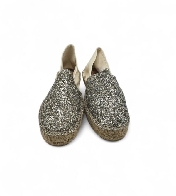Espadrile dama Gaimo, 41, piele, material textil, alb gri - imagine 3