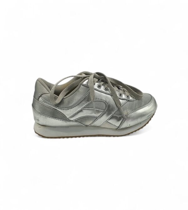 Adidasi dama H&M, 38, imitatie de piele, argintiu - imagine 1
