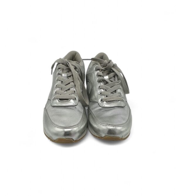 Adidasi dama H&M, 38, imitatie de piele, argintiu - imagine 3