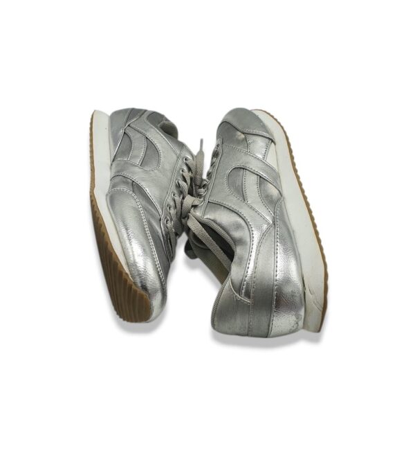 Adidasi dama H&M, 38, imitatie de piele, argintiu - imagine 4