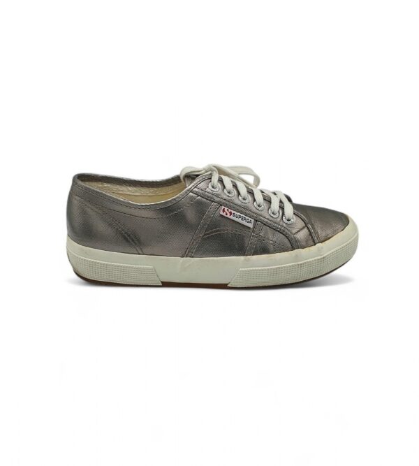 Tenisi dama Superga, 42, imitatie de piele, gri - imagine 1
