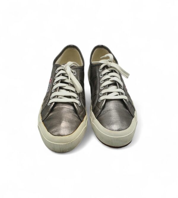 Tenisi dama Superga, 42, imitatie de piele, gri - imagine 3