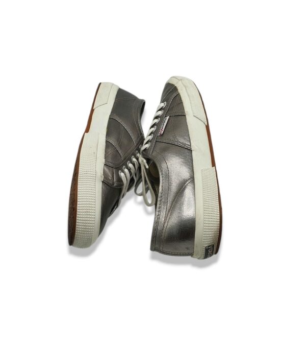 Tenisi dama Superga, 42, imitatie de piele, gri - imagine 4