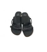 Saboti dama Vista, 37, imitatie de piele, material textil, negru - imagine 3