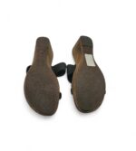Saboti dama Vista, 37, imitatie de piele, material textil, negru - imagine 5