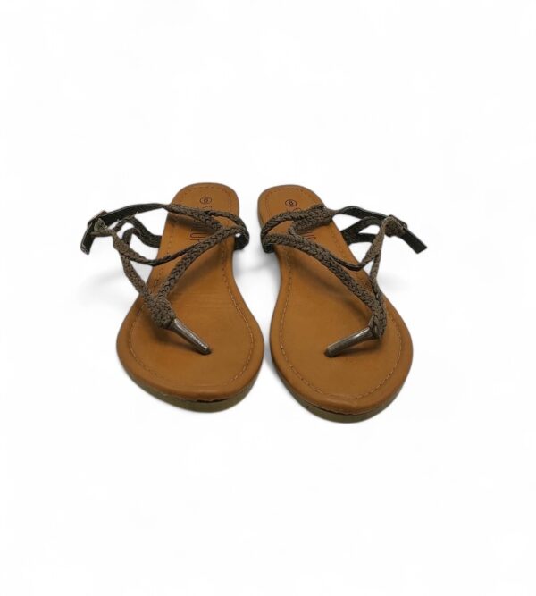 Sandale dama Sandalup, 39, material textil, maro - imagine 3