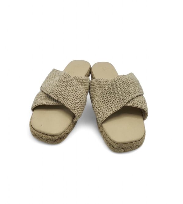 Saboti dama C&A, 40, material textil, crem - imagine 3