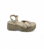 Sandale dama Claseul 37, material textil, crem