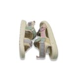 Sandale dama H&M, 25, material textil, alb gri - imagine 4