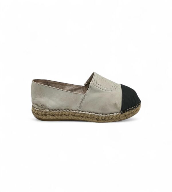 Espadrile dama 38 piele, gri negru - imagine 1