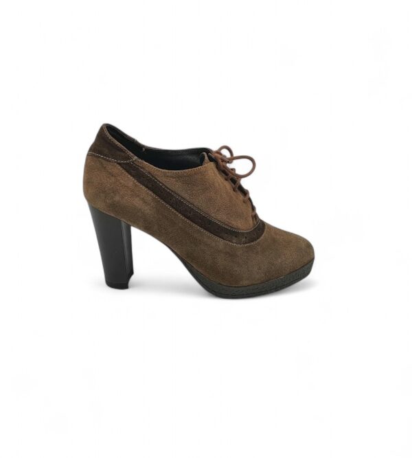 Pantofi dama Patrizia Rigotti  37, piele intoarsa, maro - imagine 1