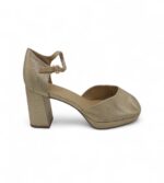 Sandale dama 42 imitatie de piele, crem auriu