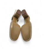 Sandale dama 42 imitatie de piele, crem auriu - imagine 5