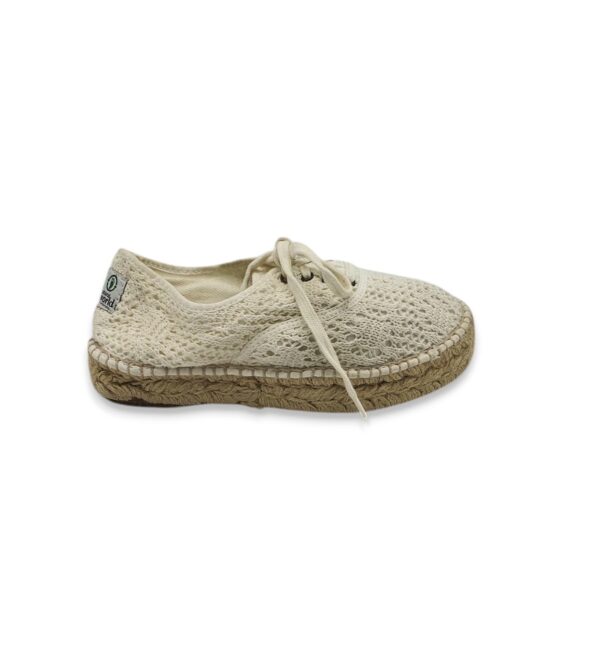 Espadrile dama Natural World 39, material textil, alb - imagine 1