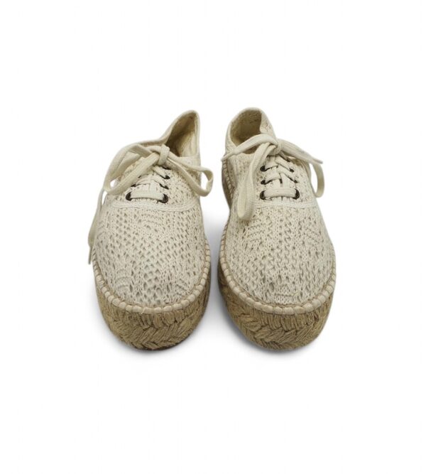 Espadrile dama Natural World 39, material textil, alb - imagine 3
