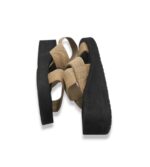 Sandale dama 41, material textil, crem - imagine 4