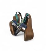 Sandale dama Paula Urban 40, material textil, piele, albastru, gri, verde - imagine 4