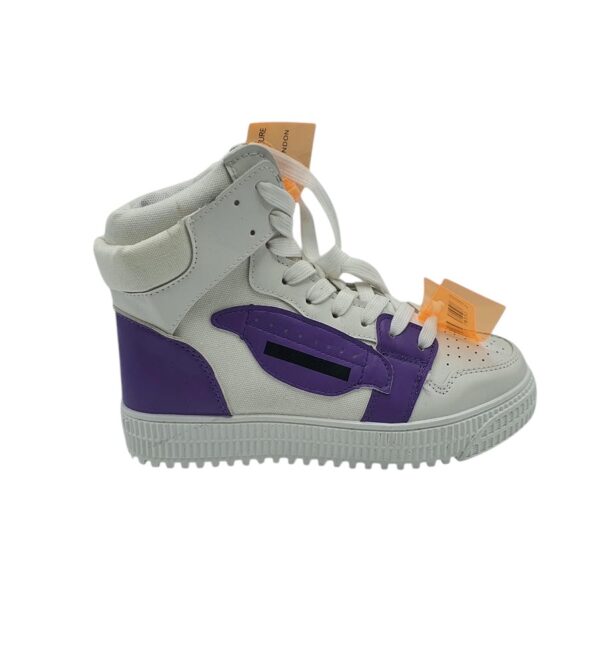 Adidasi dama Fashion 38, imitatie de piele, material textil, alb mov - imagine 1