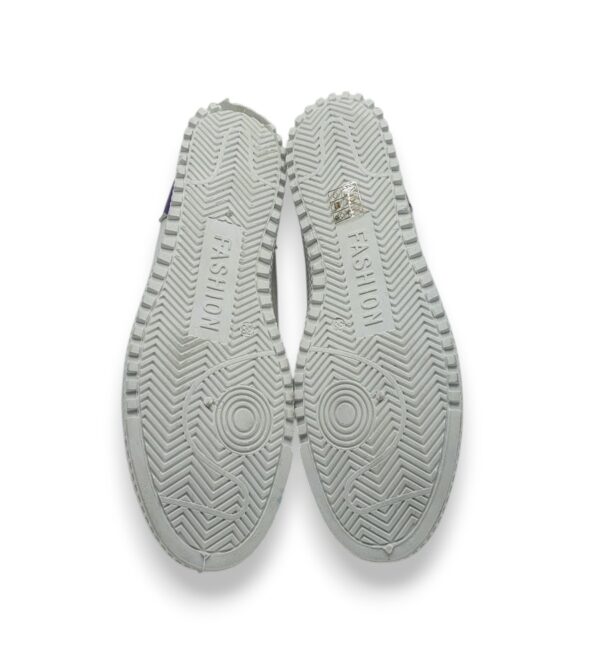 Adidasi dama Fashion 38, imitatie de piele, material textil, alb mov - imagine 4