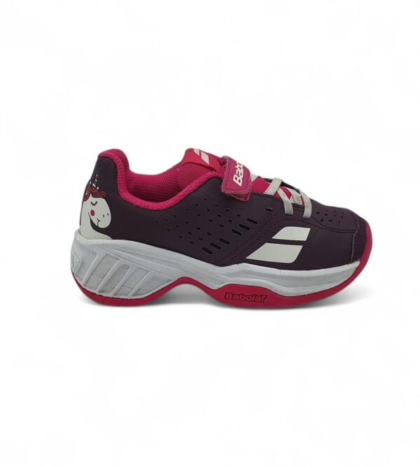 Adidasi copii Babolat 32 imitatie de piele , material textil, negru roz - imagine 1