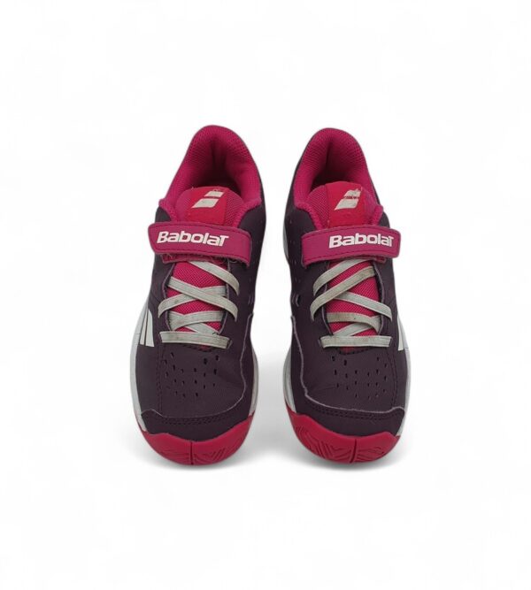 Adidasi copii Babolat 32 imitatie de piele , material textil, negru roz - imagine 3