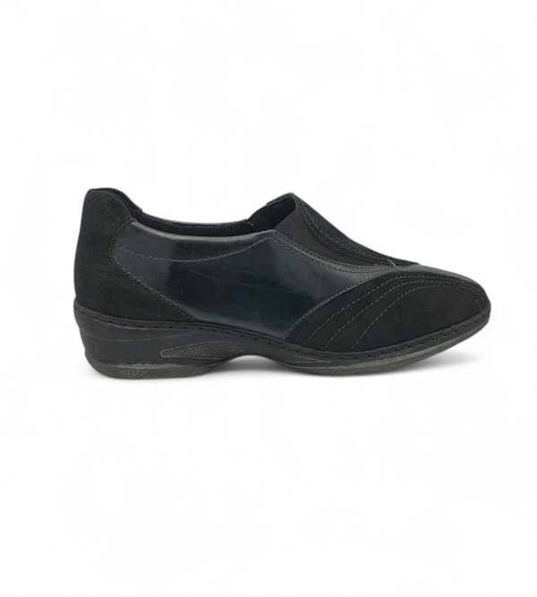 Pantofi dama Ara 40, material textil, piele, negru - imagine 1