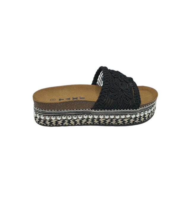 Saboti dama Taxi 36 material textil, negru - imagine 1