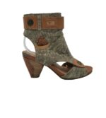 Botine dama de vara Tamaris 37, material textil, maro gri