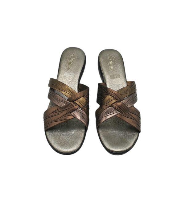 Saboti dama Natural 38, imitatie de piele, maro - imagine 3