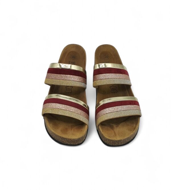 Saboti dama Bonova 40, material textil, imitatie de piele, multicolor - imagine 3